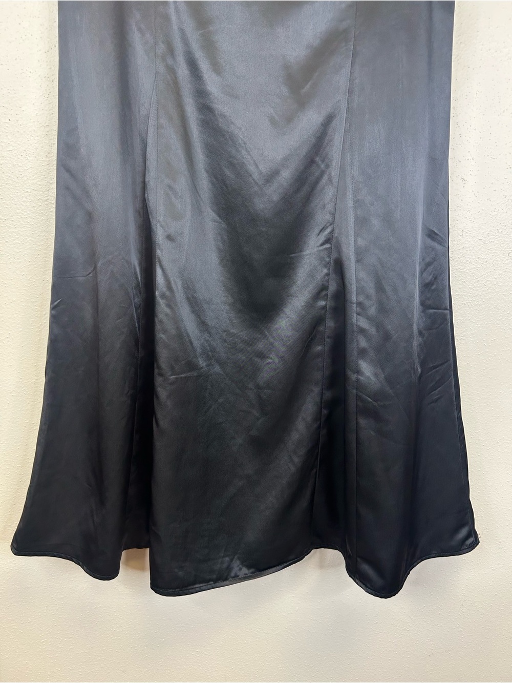 Goth Black Satin Maxi Skirt Elegant Size 2 Vampire Witchy Event Party Whimsigoth - Picture 4 of 12